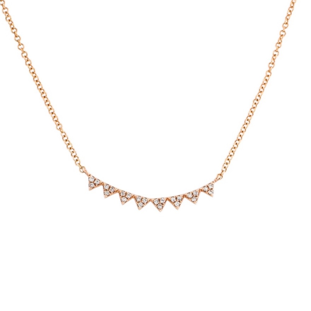 14K Rose Gold Diamond Geometric Pendant Necklace